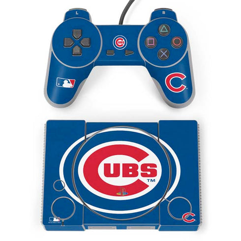 MLB Chicago Cubs - Solid Distressed PlayStation Classic Bundle Skin