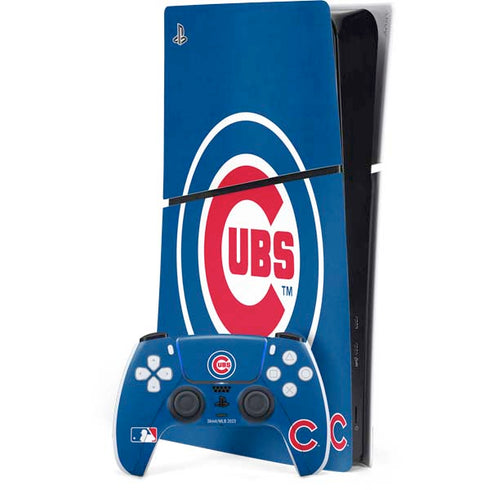 MLB Chicago Cubs - Solid Distressed PS5 Slim Digital Edition Bundle Skin