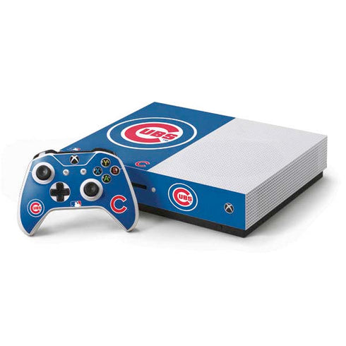 MLB Chicago Cubs - Solid Distressed Xbox One S Console and Controller Bundle Skin
