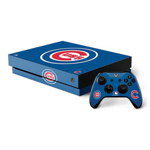 MLB Chicago Cubs - Solid Distressed Xbox One X Bundle Skin