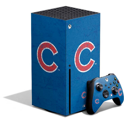 MLB Chicago Cubs - Solid Distressed Xbox Series X Bundle Skin