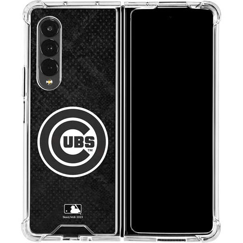 MLB Chicago Cubs Dark Wash Galaxy Z Fold4 5G Clear Case