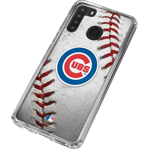 MLB Chicago Cubs Game Ball Galaxy A21 Clear Case