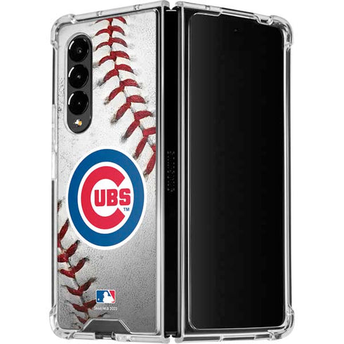 MLB Chicago Cubs Game Ball Galaxy Z Fold4 5G Clear Case