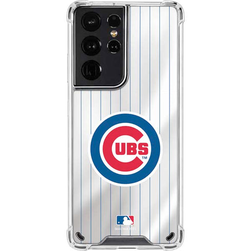 MLB Chicago Cubs Home Jersey Galaxy S21 Ultra 5G Clear Case