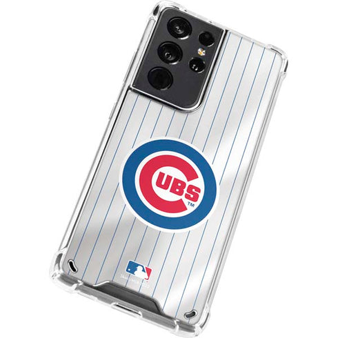 MLB Chicago Cubs Home Jersey Galaxy S21 Ultra 5G Clear Case