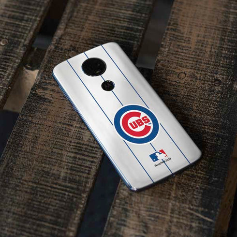 MLB Chicago Cubs Home Jersey Moto E5 Plus Skin