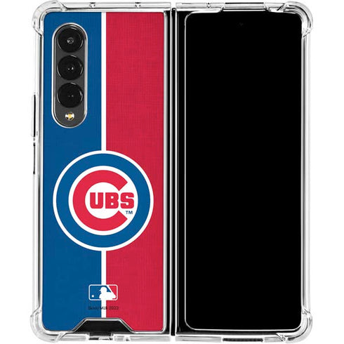 MLB Chicago Cubs Split Galaxy Z Fold4 5G Clear Case