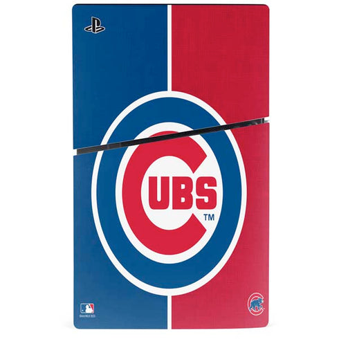 MLB Chicago Cubs Split PS5 Slim Disk Console Skin