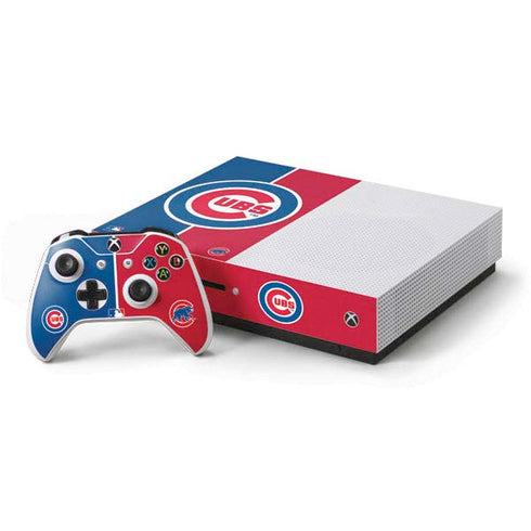 MLB Chicago Cubs Split Xbox One S Console and Controller Bundle Skin