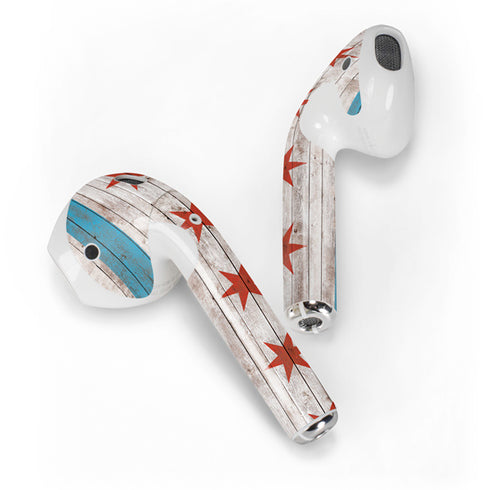 Chicago Flag Dark Wood Apple AirPods 2 Skin