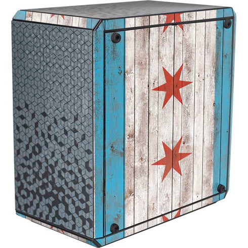 Chicago Flag Dark Wood Cooler Master MasterBox Q300L Mini Tower Skin