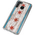 Chicago Flag Dark Wood Galaxy A21 Clear Case
