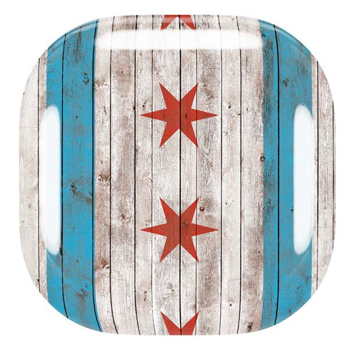 Chicago Flag Dark Wood Galaxy Buds Pro Skin
