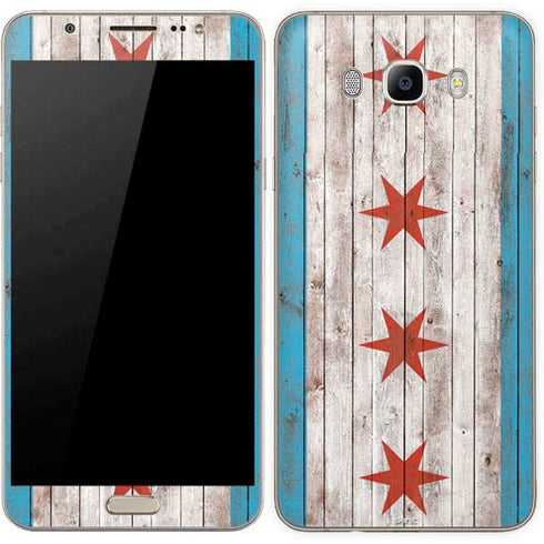 Chicago Flag Dark Wood Galaxy J7 Skin