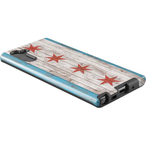 Chicago Flag Dark Wood Galaxy Note 10 Pro Case