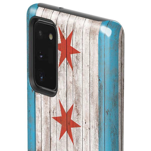 Chicago Flag Dark Wood Galaxy Note20 5G Pro Case