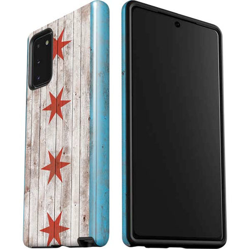 Chicago Flag Dark Wood Galaxy Note20 5G Pro Case
