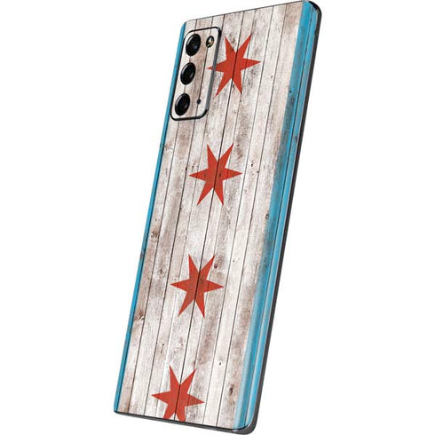 Chicago Flag Dark Wood Galaxy Note20 5G Skin