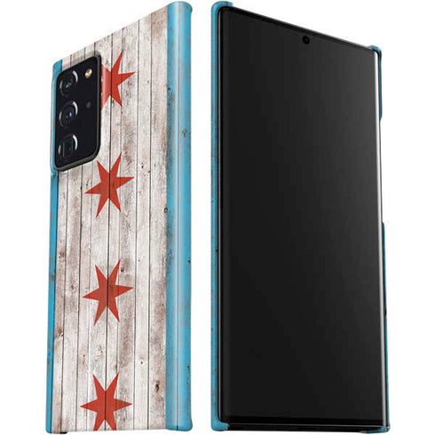 Chicago Flag Dark Wood Galaxy Note20 Ultra 5G Lite Case