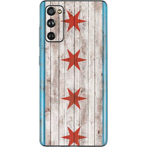 Chicago Flag Dark Wood Galaxy S20 Fan Edition Skin