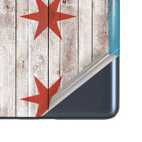Chicago Flag Dark Wood Galaxy S20 Fan Edition Skin
