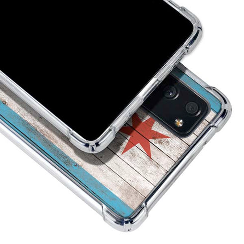 Chicago Flag Dark Wood Galaxy S20 FE Clear Case