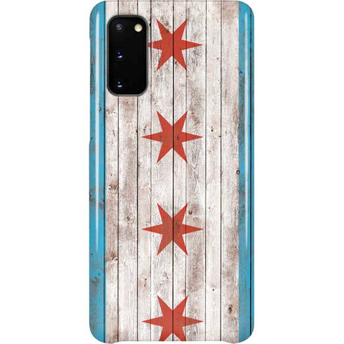 Chicago Flag Dark Wood Galaxy S20 Lite Case