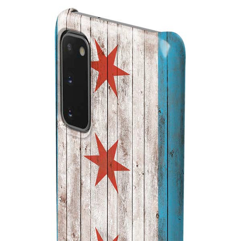 Chicago Flag Dark Wood Galaxy S20 Lite Case