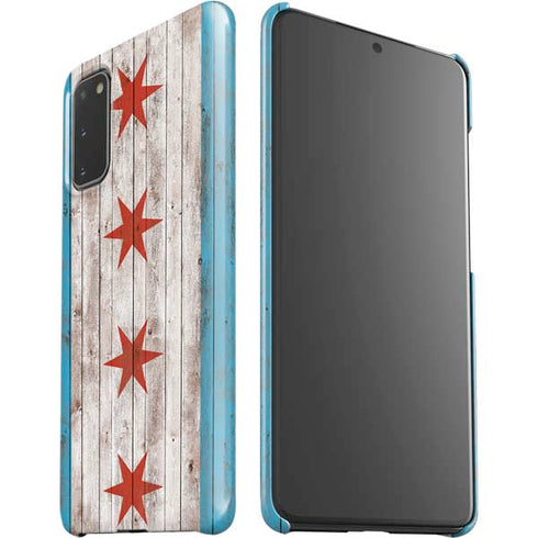 Chicago Flag Dark Wood Galaxy S20 Lite Case