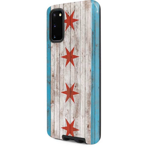 Chicago Flag Dark Wood Galaxy S20 Pro Case