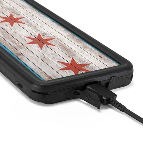 Chicago Flag Dark Wood Galaxy S20 Waterproof Case