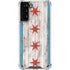 Chicago Flag Dark Wood Galaxy S21 Plus 5G Clear Case