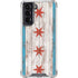 Chicago Flag Dark Wood Galaxy S22 Clear Case
