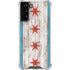Chicago Flag Dark Wood Galaxy S22 Plus Clear Case