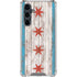 Chicago Flag Dark Wood Galaxy S23 FE Clear Case