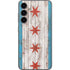 Chicago Flag Dark Wood Galaxy S23 FE Skin