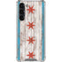 Chicago Flag Dark Wood Galaxy S23 Plus Clear Case