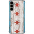 Chicago Flag Dark Wood Galaxy S24 Plus Clear Case
