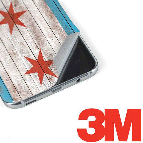 Chicago Flag Dark Wood Galaxy S8 Skin