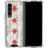 Chicago Flag Dark Wood Galaxy Z Fold4 5G Clear Case