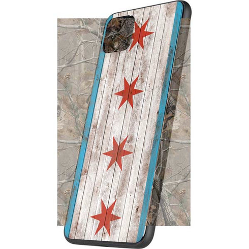 Chicago Flag Dark Wood Google Pixel 4 XL Skin