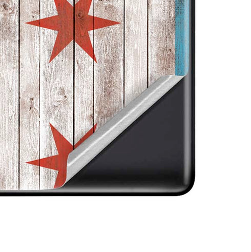 Chicago Flag Dark Wood Google Pixel 6 Skin