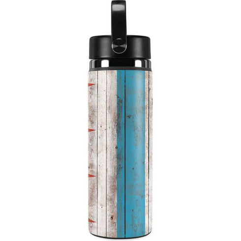 Chicago Flag Dark Wood Hydro Flask 20oz Wide Mouth Skin