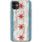 Chicago Flag Dark Wood iPhone 11 Clear Case
