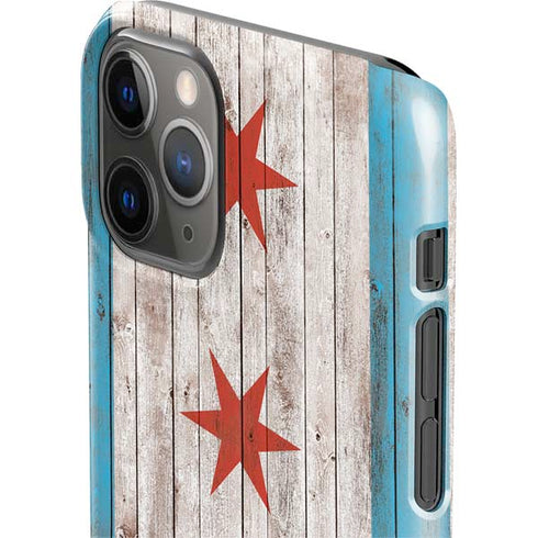 Chicago Flag Dark Wood iPhone 11 Pro Lite Case