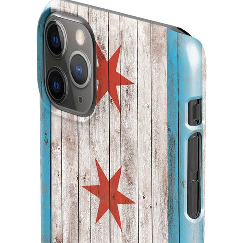Chicago Flag Dark Wood iPhone 11 Pro Max Lite Case