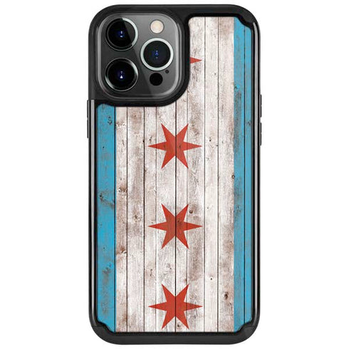 Chicago Flag Dark Wood iPhone 13 Pro Cargo Case
