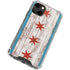 Chicago Flag Dark Wood iPhone 14 Clear Case