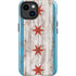 Chicago Flag Dark Wood iPhone 14 Plus Impact Case